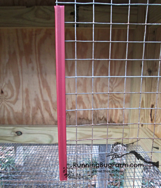 Building your own angora rabbit housing. Because cage wire is very sharp where it is cut, you will want to attach plastic guards as shown.