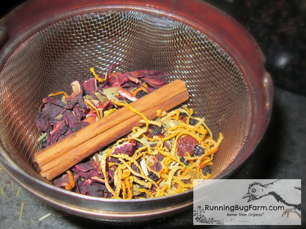 Herbal infusions are easy to make.  Here we show you how to make a lovely hibiscus tea using rose hips, orange peel, cinnamon and lemon grass for a deliciously refreshing iced tea.