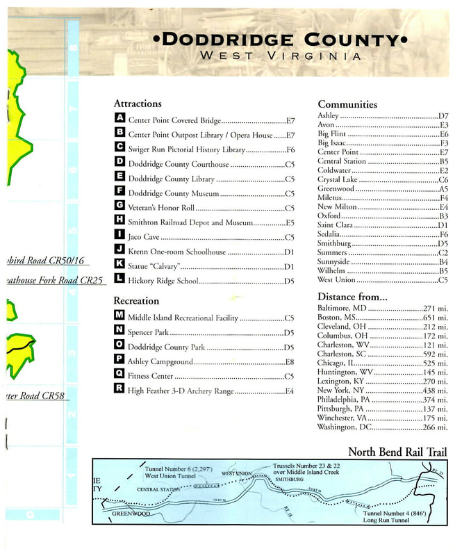 Map of Doddgridge County WV North Bend Rail Trail