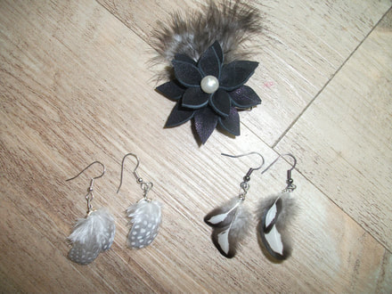 Such cute feathers and such a wonderful seller! Thank you!  Customer appreciation photo of mini feather earrings.  Running Bug Farm's reviews.